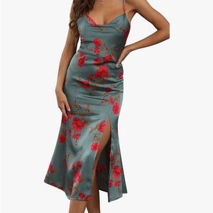 Satin floral dress